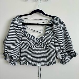 DO+BE striped puff sleeve top (size S)
